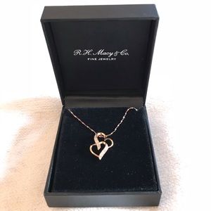 Rose gold diamond heart necklace